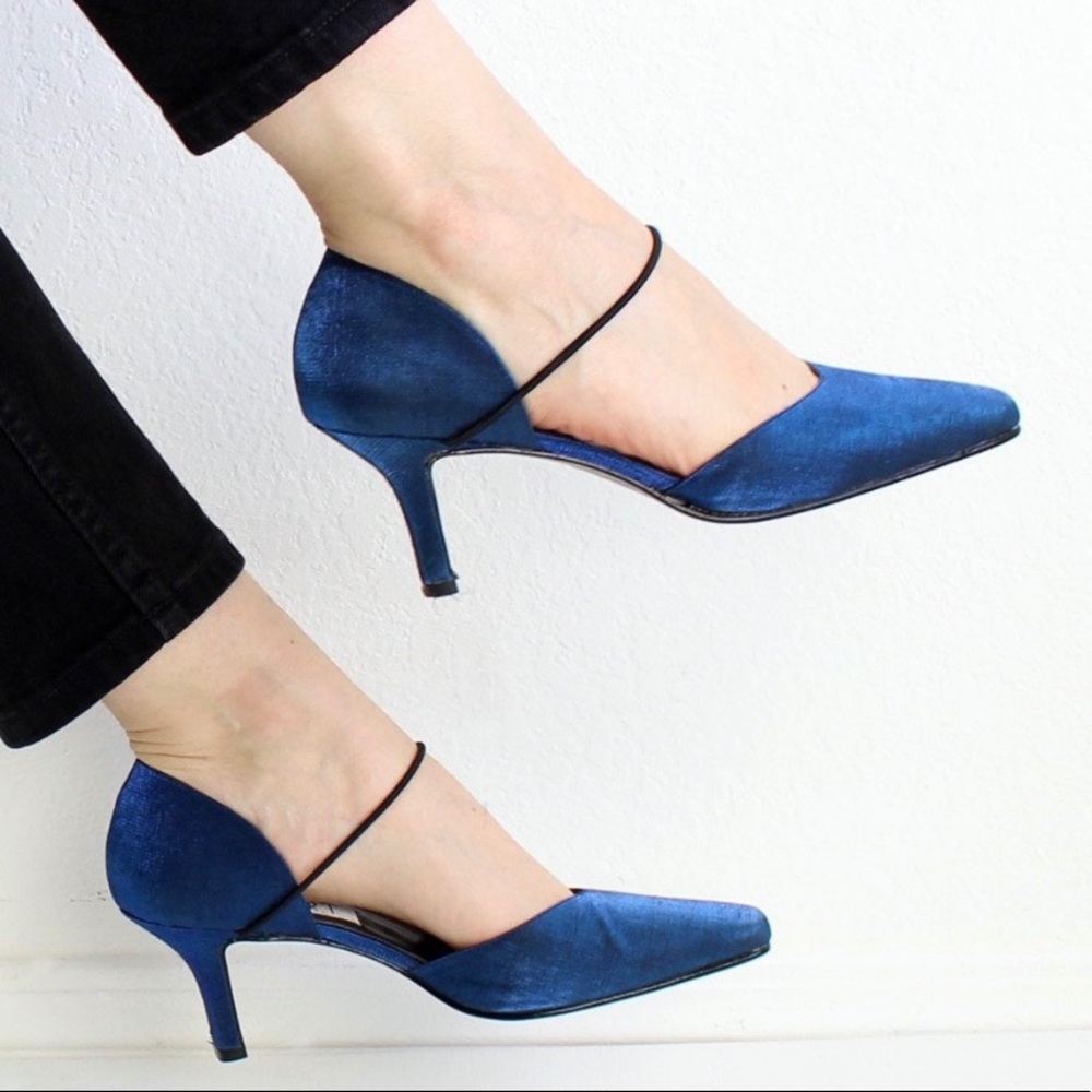 Metallic Blue Vintage Mary Janes